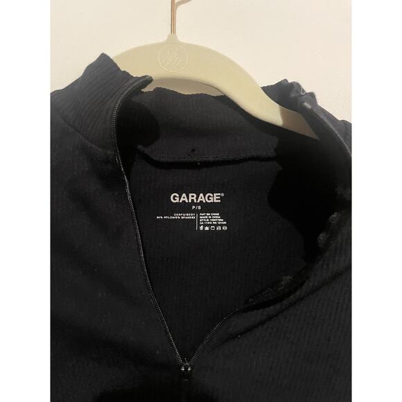 Garage Long Sleeve Ribbed Crop Zip Up Top Sz PS - Picture 4 of 6